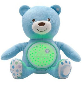 Детский ночник на батарейках со звуковыми и музыкальными эффектами 2 в 1 медвежонок Dream голубой - фото 10 - id-p88400998