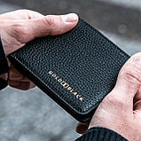 Кожаное портмоне чёрного цвета, фото 3