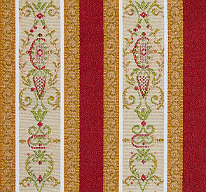 Обивочная/портьерная ткань с цветочным орнаментом и полосой