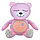 Детский ночник на батарейках со звуковыми и музыкальными эффектами 2 в 1 медвежонок Dream розовый, фото 10