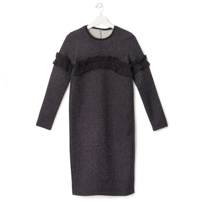 Платье женское KAFTAN с рюшей, р-р 40-42, чёрный