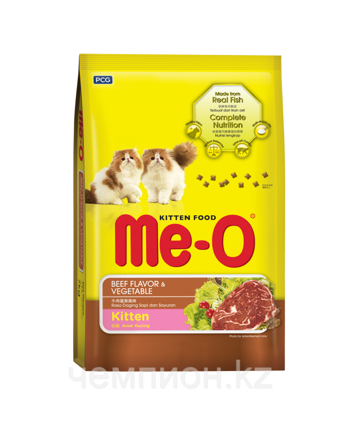 К147 Meo-O, корм для котят, говядина с овощами, уп.7кг.