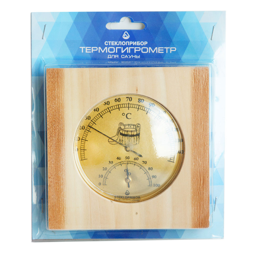 Термогигрометр для сауны Стеклоприбор ТГС-3 (термометр от 0 до +140°C, гигрометр от 0 до 100%) - фото 1 - id-p88523280