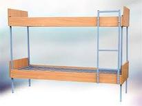 Кровать двухъярусный металлический с каркасом ЛДСП