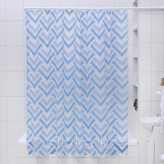 Штора для ванной комнаты Доляна «Чешуя», 180×180 см, EVA, цвет синий