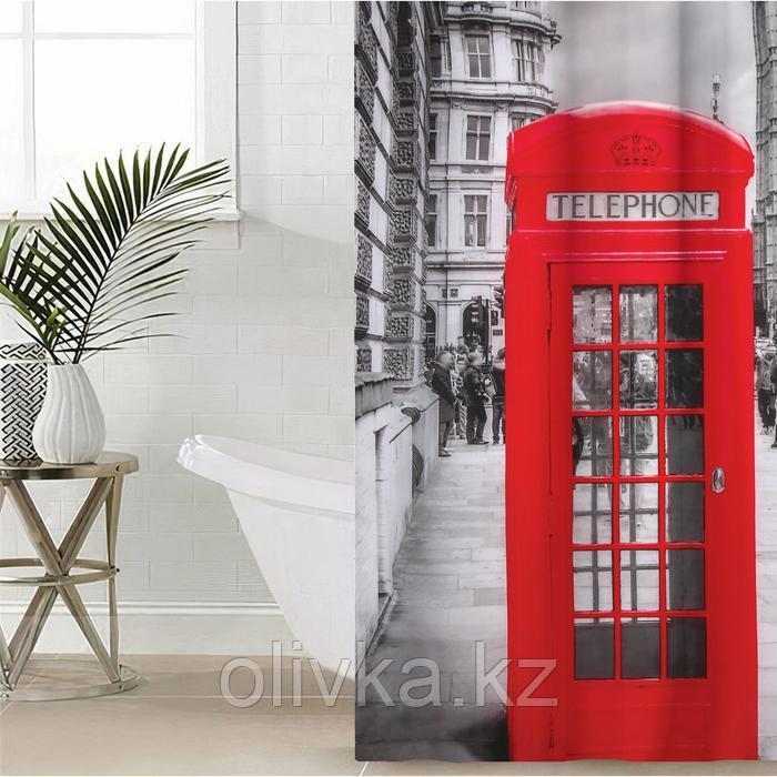Штора для ванной комнаты Доляна «Лондон», 180×180 см, полиэстер