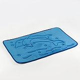 Коврик Доляна «Дельфины», 50×80 см, цвет синий, фото 2