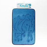 Коврик Доляна «Дельфины», 50×80 см, цвет синий, фото 4