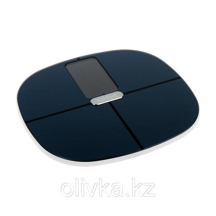 Весы напольные Kitfort КТ-809, электронные, до 180 кг, Bluetooth, 4хААА, черные