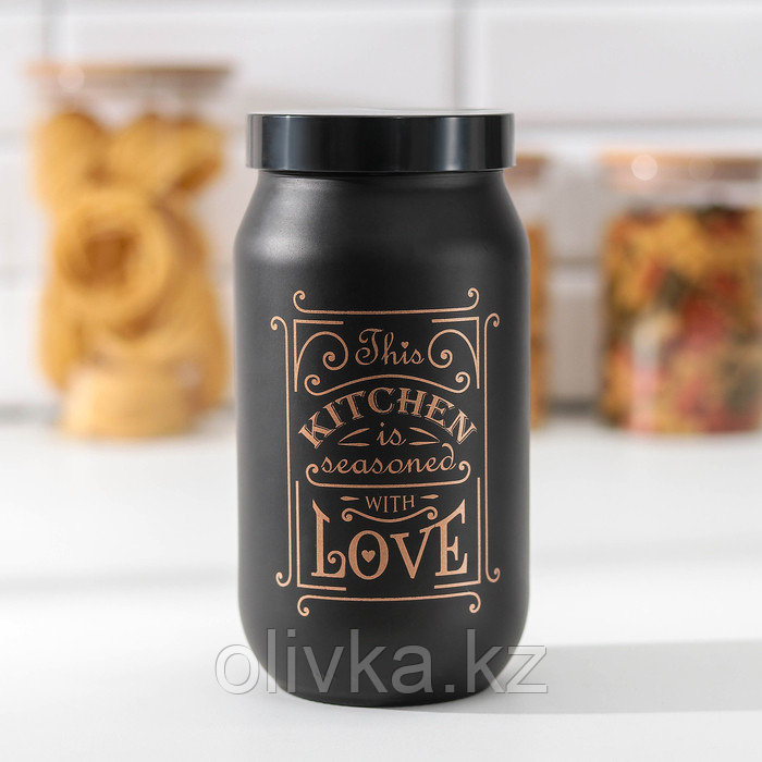 Банка для сыпучих продуктов Herevin «Любовь на кухне», 1 л