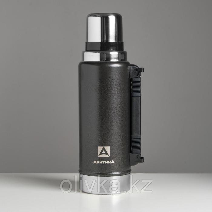 Термос вакуумный "Арктика" 1250 мл, 106-1250P, чёрный, сохраняет тепло 40 ч