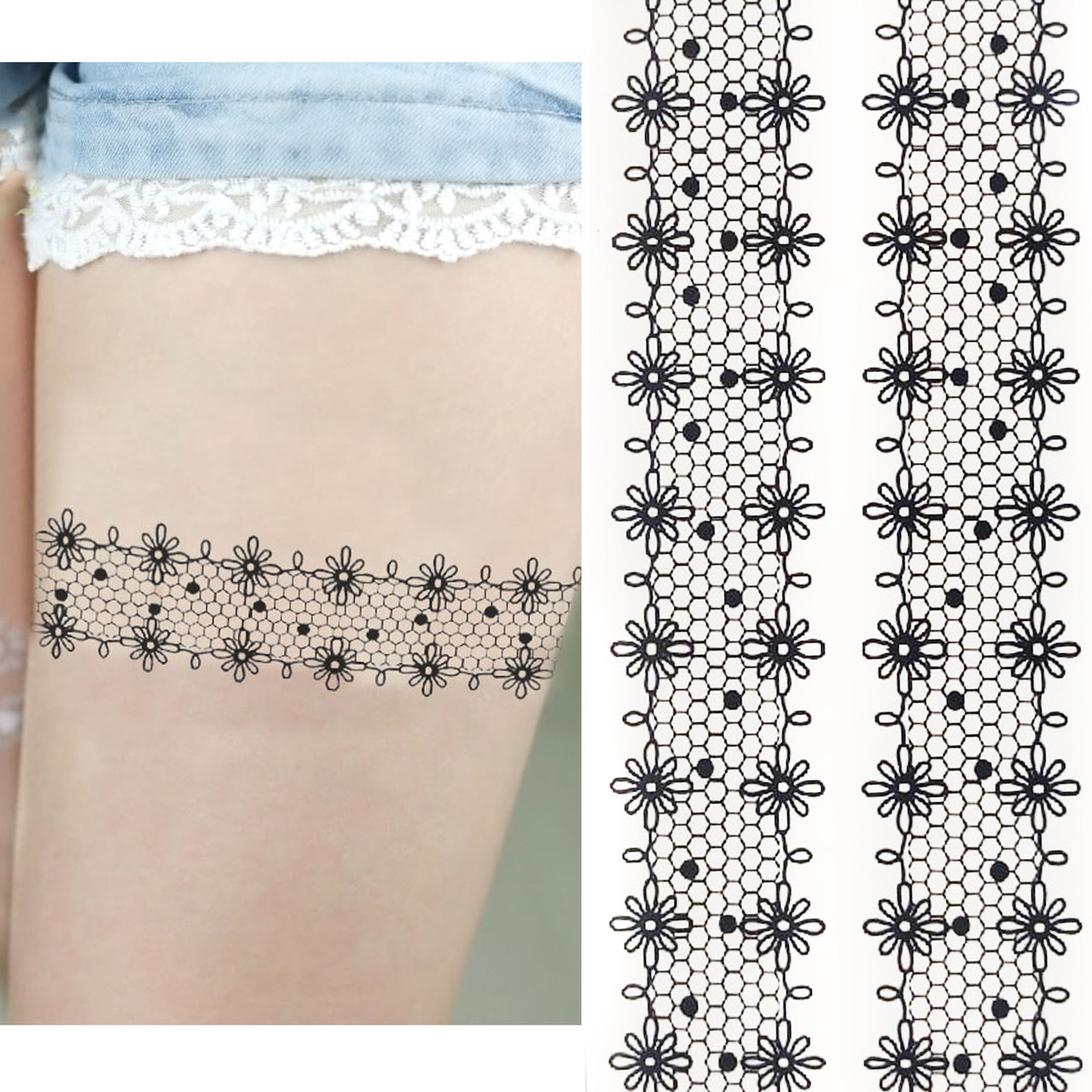 Временное тату Temporary Tattoo на ногу 475 х 105 mm YC-DT010, фото 1