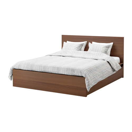 Кровать каркас МАЛЬМ с 2 ящика коричневая морилка 160х200 Лурой ИКЕА, IKEA
