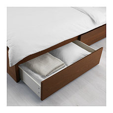 Кровать каркас МАЛЬМ с 2 ящика коричневая морилка 160х200 Лурой ИКЕА, IKEA, фото 3