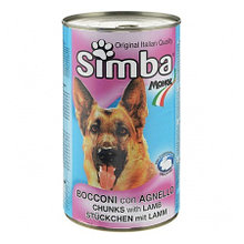 9140 SIMBA, Симба кусочки с ягнёнком для собак, банка 1275 гр.