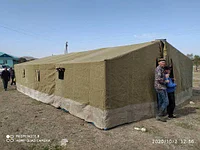 Палатка армейская брезентовая Россия на стойках и растяжках 5 х10 м. 3х10м. 3х8м.