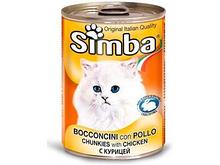 0907 SIMBA, Симба кусочки с курицей для кошек, баночка 415гр.
