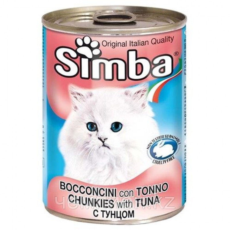 0909 SIMBA, Симба кусочки с тунцом для кошек, баночка 415гр.