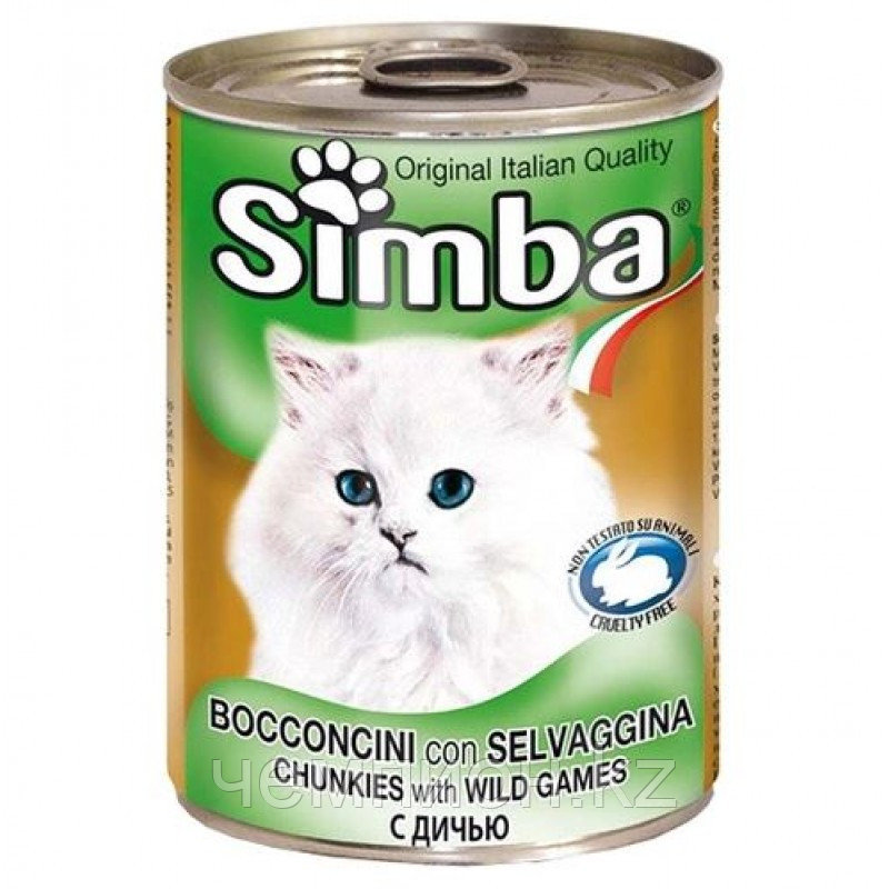 0953 SIMBA, Симба кусочки с дичью для кошек, уп.24шт*415гр.