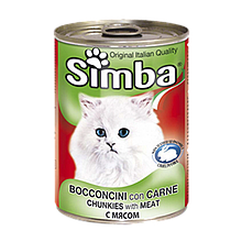 0960 SIMBA, Симба кусочки с телятиной для кошек, баночка 415гр.