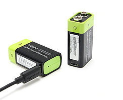 Аккумулятор Крона 9V 400 mA с зарядкой от Micro-USB