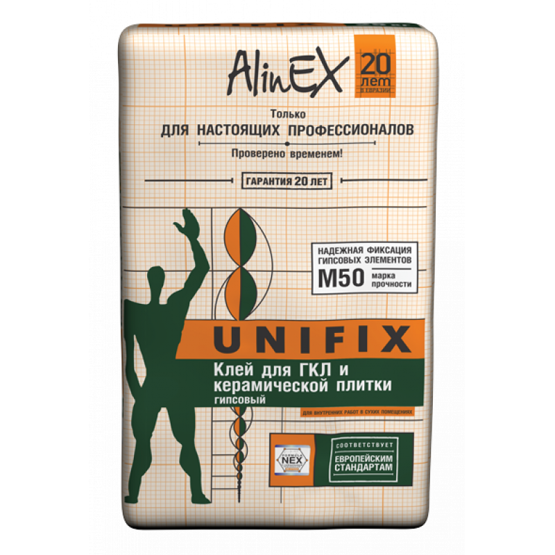 Клей для ГКЛ AlinEX «UNIFIX», 25 кг купить в Казахстане - фото 1 - id-p88546341