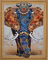 Алмазная мозаика на подрамнике круглые стразы 7D " Слон" 50х40