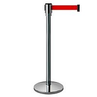 Стойка-ограждение с вытяжной лентой (хром, d-51мм, h-910мм, лента-3м)