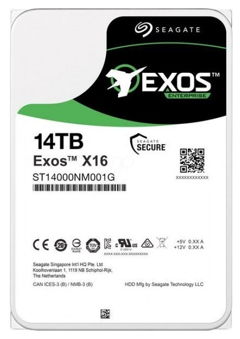 Seagate ST14000NM001G Жесткий диск Enterprise Exos X16, 14TB 3.5" SATA 6Gb/s 256Mb 7200rpm