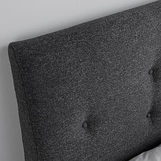 Кровать с обивкой ИДАНЭС темно-серый 160x200 см ИКЕА, IKEA, фото 2