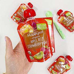 Детское пюре Happy Kid Organic Apple, Beet, Strawberry & Kiwi, 4 Pouches