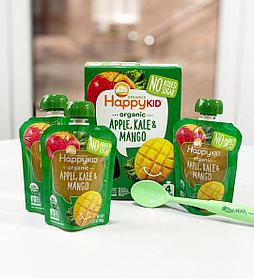 Детское пюре от Happy Kid, Organic Apple, Kale & Mango, 4 Pouches
