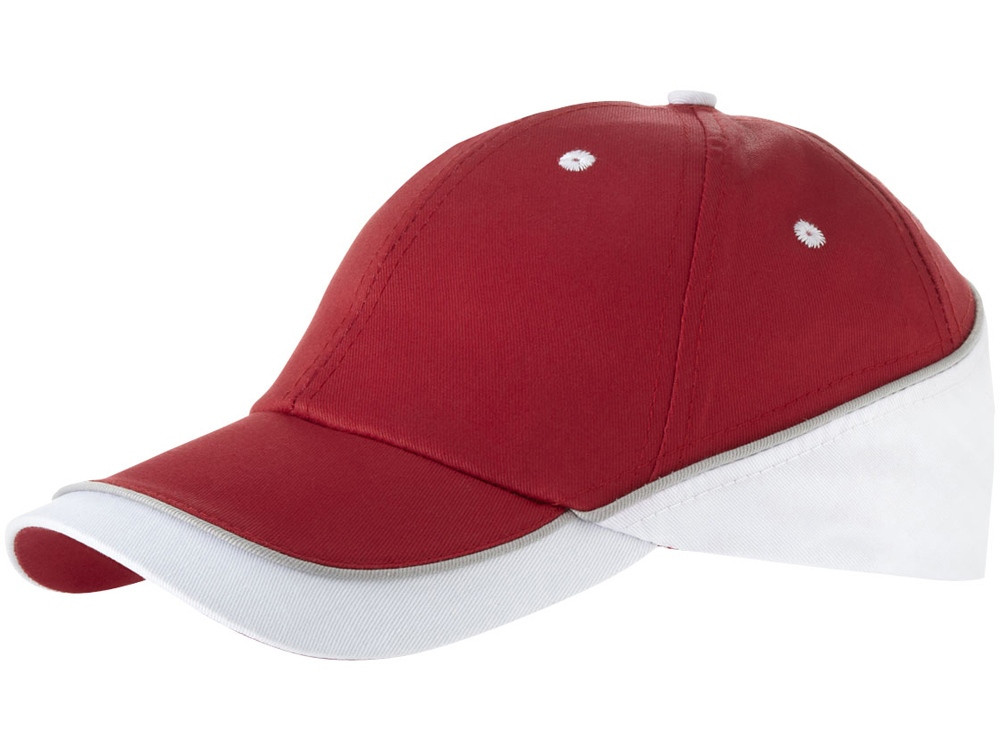 Бейсболка Draw 6-ти панельная, красный/белый (артикул 19548230)
