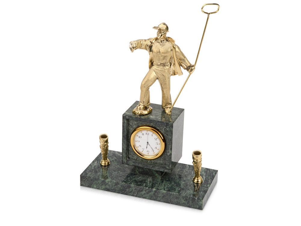 Настольный прибор Металлург, золотистый/зеленый (артикул 61711)