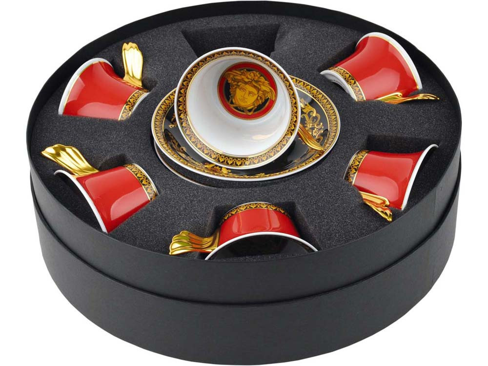 Чайный набор на 6 персон Versace Medusa, красный/золотистый (артикул 82513) - фото 1 - id-p65788376