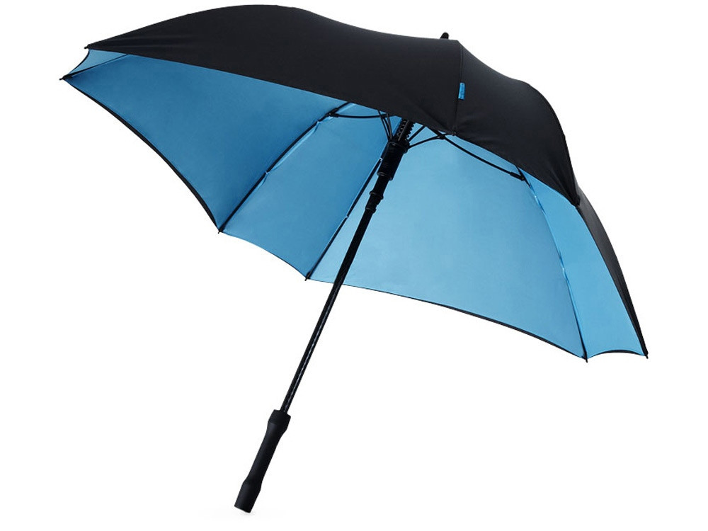 Зонт трость Square, полуавтомат 23, черный/синий (артикул 10906500) - фото 1 - id-p65791738