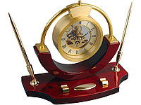 Часы настольные Люксембург, золотистый/красное дерево (артикул 135301)