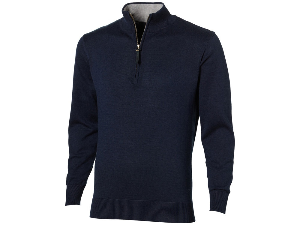 Пуловер Set с застежкой на четверть длины, т.синий/серый (артикул 3322949L)