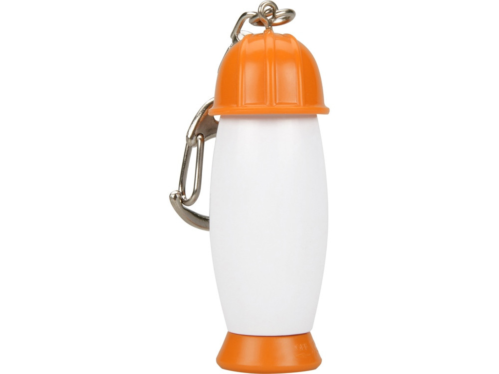 Брелок-фонарик с ручкой в виде человечка в каске, белый/оранжевый (артикул 711108) - фото 7 - id-p65791021