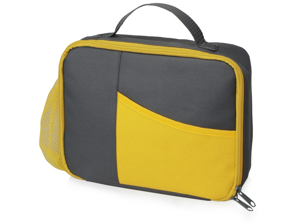 Изотермическая сумка-холодильник Breeze для ланч-бокса, серый/желтый (артикул 935944)