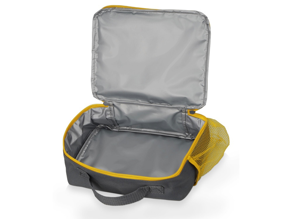 Изотермическая сумка-холодильник Breeze для ланч-бокса, серый/желтый (артикул 935944) - фото 2 - id-p88581738