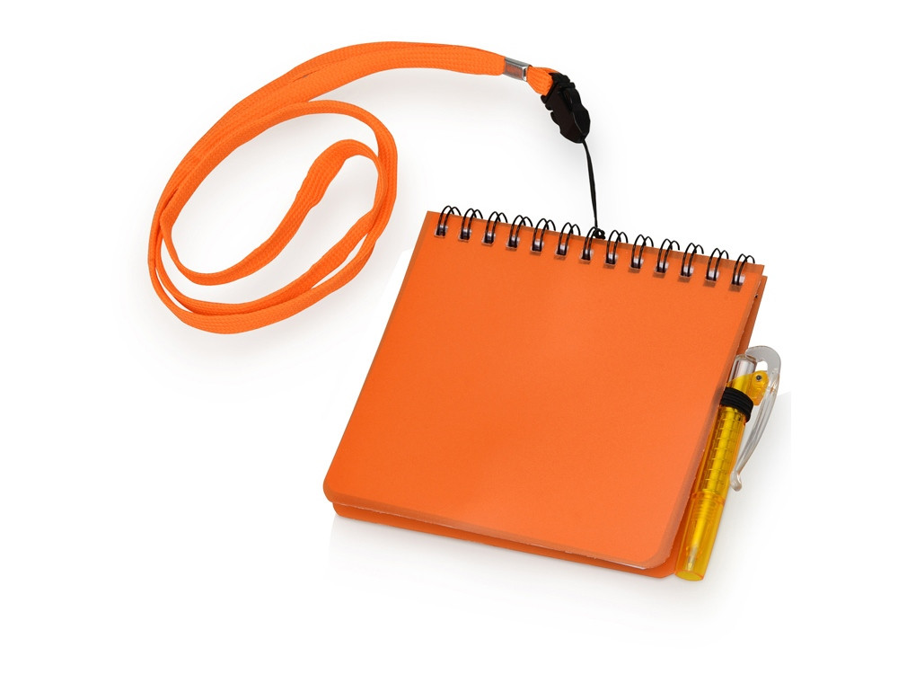 Блокнот А6 Журналист с ручкой, оранжевый (артикул 789408)