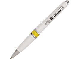 Ручка пластиковая шариковая Меридиан, белый/желтый (артикул 13148.04)