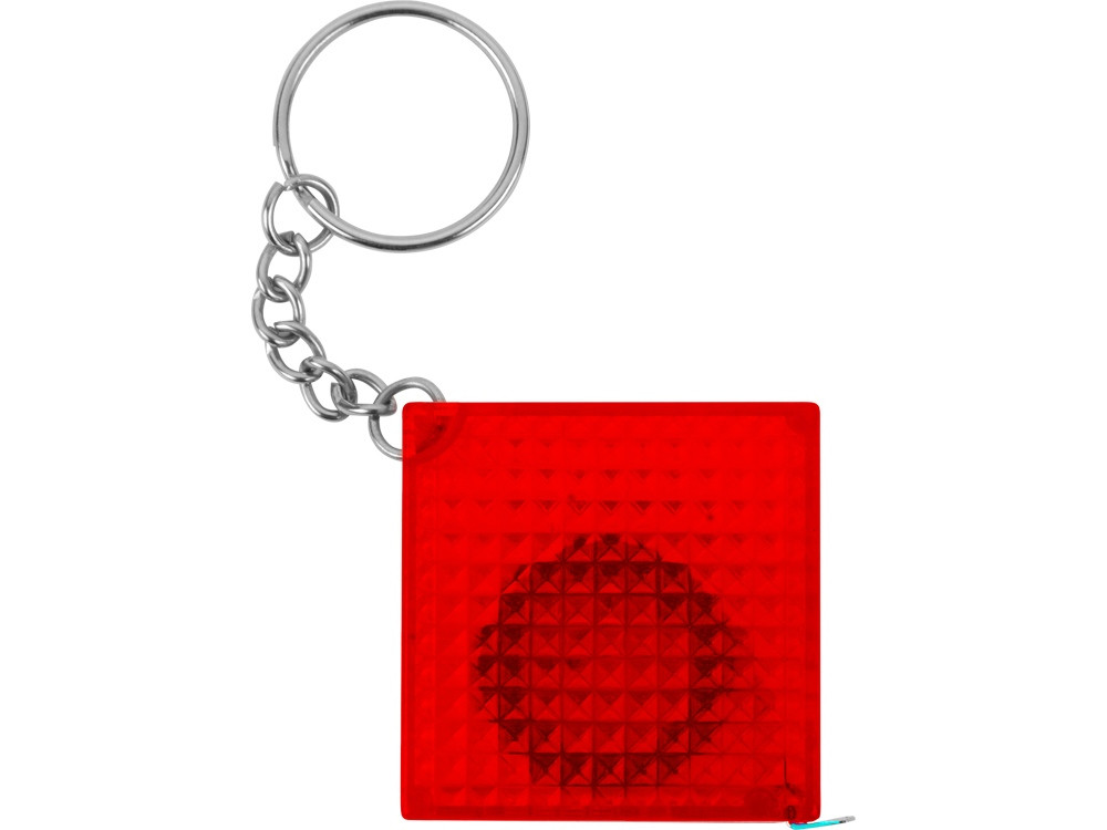 Брелок-рулетка из светоотражающего материала, 1 м., красный/серебристый (артикул 713401) - фото 3 - id-p65791132
