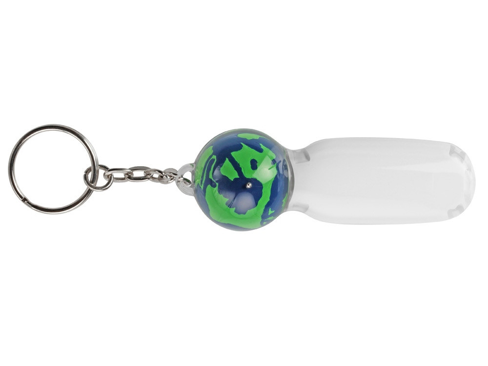 Брелок-фонарик с плавающей мини-фигурой Земной шар, белый/синий/зеленый (артикул 415206) - фото 4 - id-p65791136