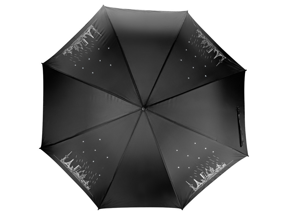 Зонт-трость 8 чудес света со стразами, черный (артикул 907167) - фото 4 - id-p65791162