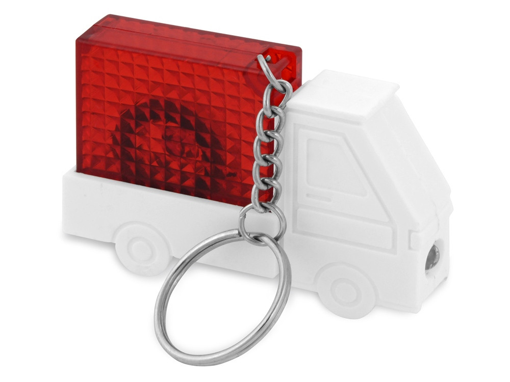 Брелок-рулетка Автомобиль с фонариком, 1 м., белый/красный (артикул 719471) - фото 1 - id-p65794293