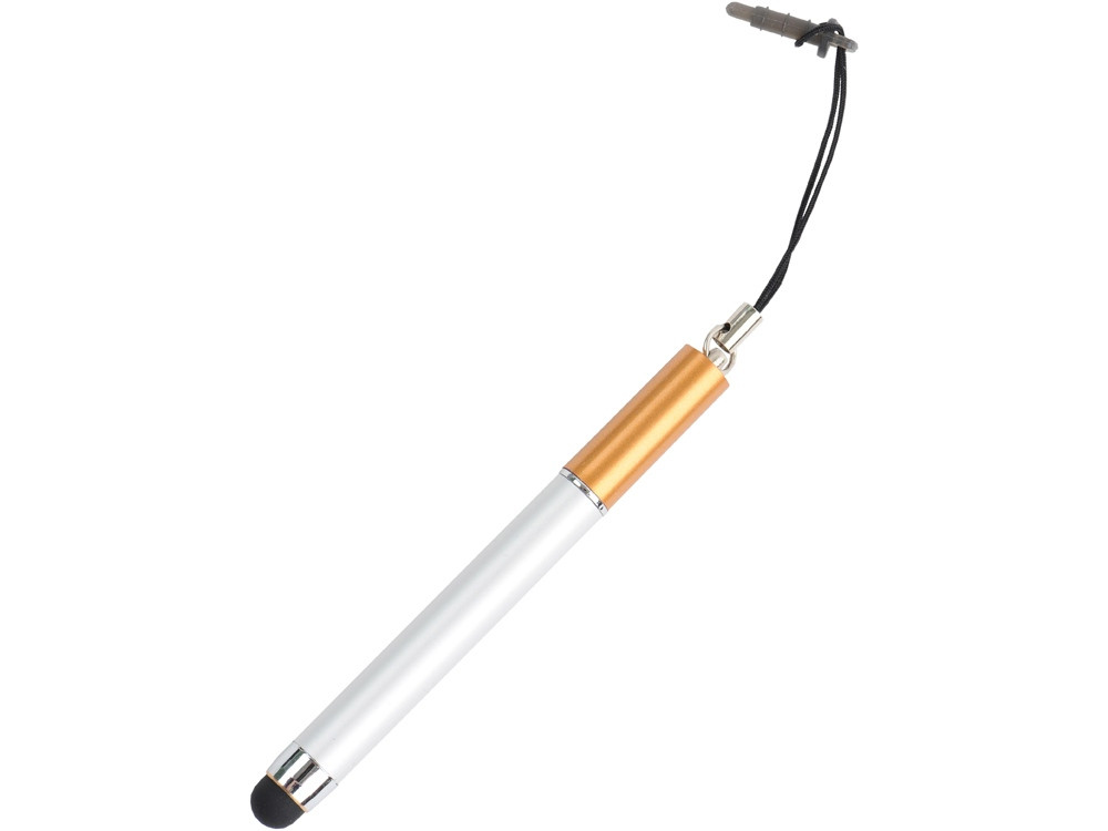 Ручка-подвеска на мобильный телефон со стилусом, серебристый/золотистый (артикул 77110.05)
