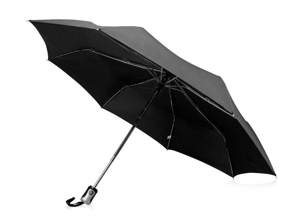 Зонт Alex трехсекционный автоматический 21,5, черный (артикул 10901600)