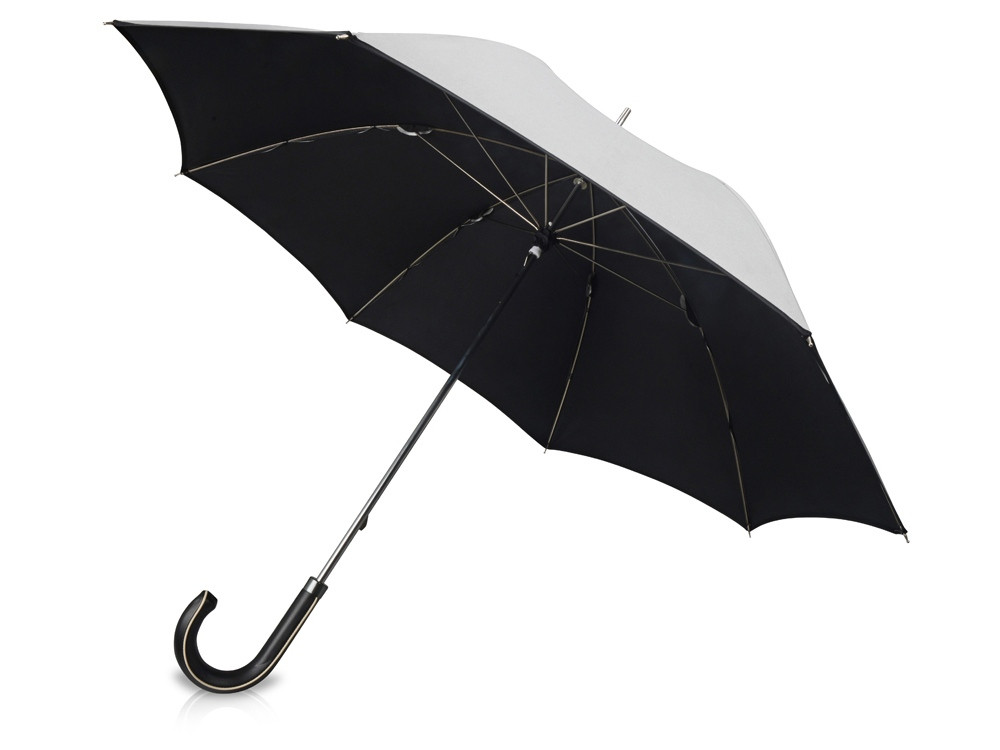 Зонт трость Ривер, механический 23, серебристый/черный (артикул 10904401) - фото 1 - id-p65792222